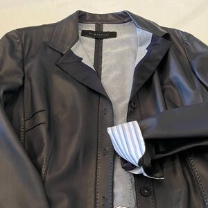 Elie Tahari Women’s Navy Leather Jacket